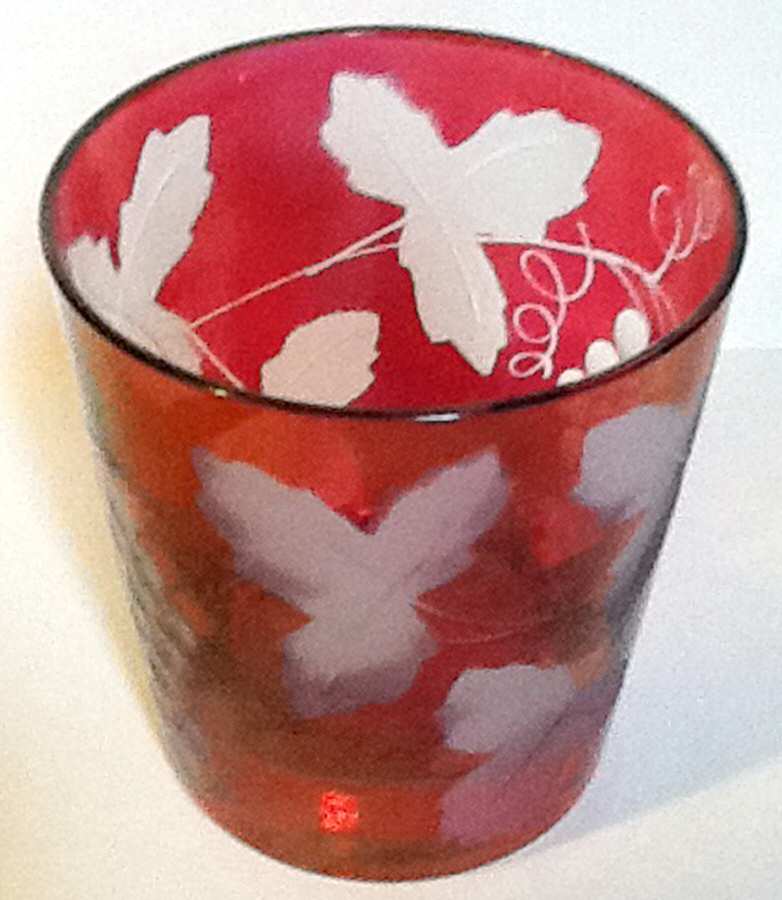 UNK4706 Red Bowl 7 Oz Flat Tumbler by Unknown Manufacturer-1