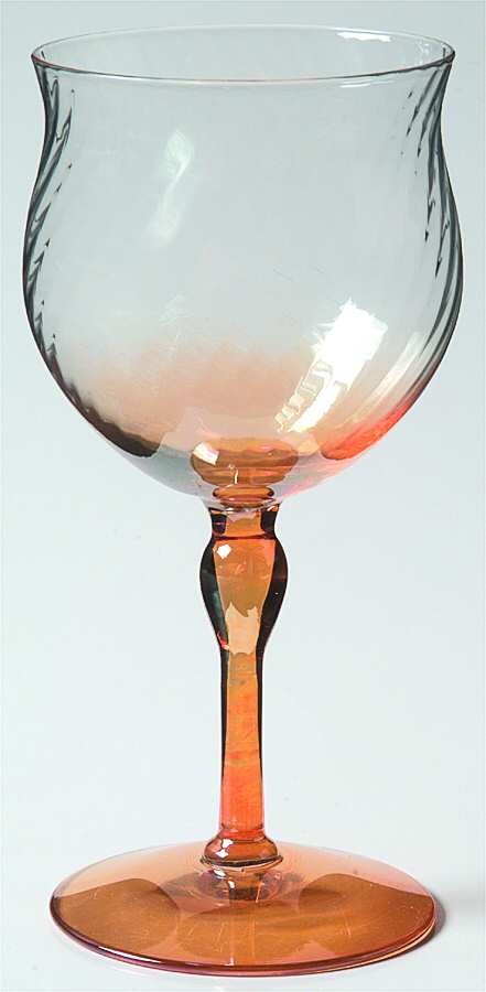 UNK4732 Amber (Iridescent) Water Goblet by Unknown Manufacturer-1