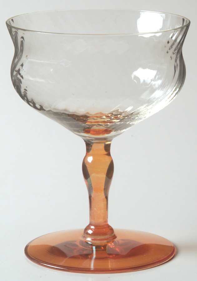UNK4732 Amber (Iridescent) Low Sherbet by Unknown Manufacturer-1
