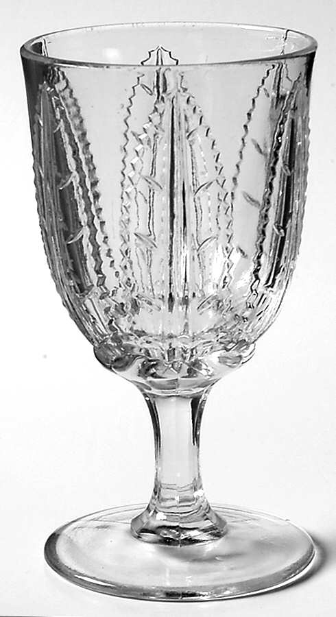Lattice Leaf Clear Water Goblet by Unknown Manufacturer-1