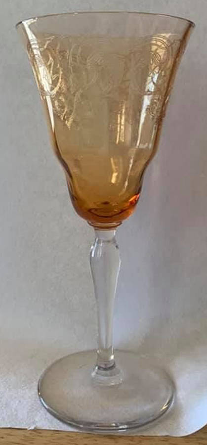 UNK314 Amber Water Goblet by Unknown Manufacturer-1
