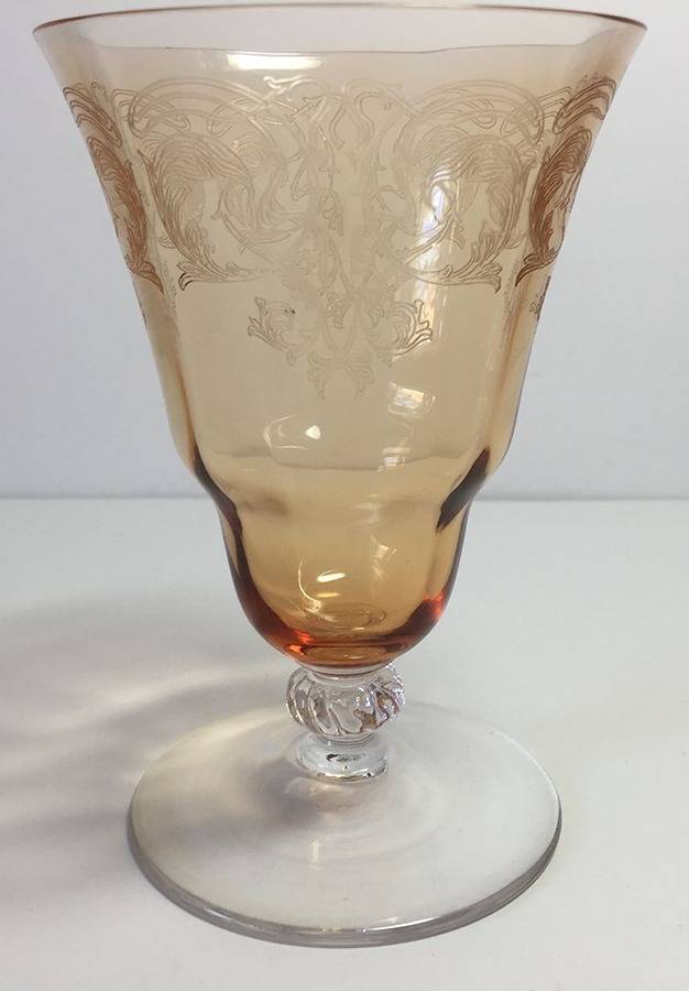 UNK314 Amber 8 Oz Footed Tumbler by Unknown Manufacturer-1