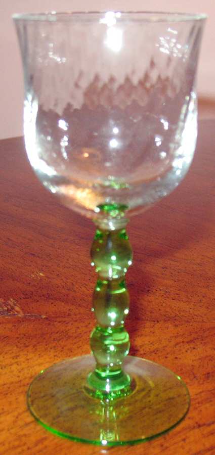 UNK5124 Green Stem Water Goblet by Unknown Manufacturer-1