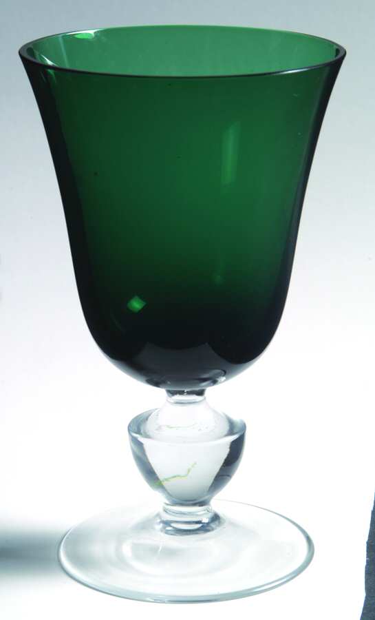 UNK602 Dark Green Water Goblet by Unknown Manufacturer-1