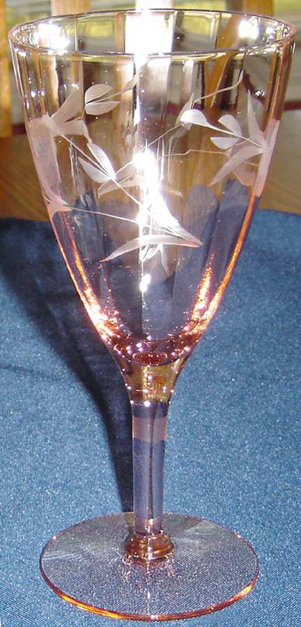 UNK5209 Pink Water Goblet by Unknown Manufacturer-1