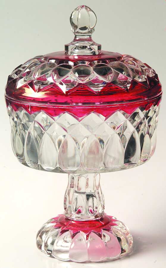 Art Ruby Flashed 9" Compote & Lid by US Glass-1