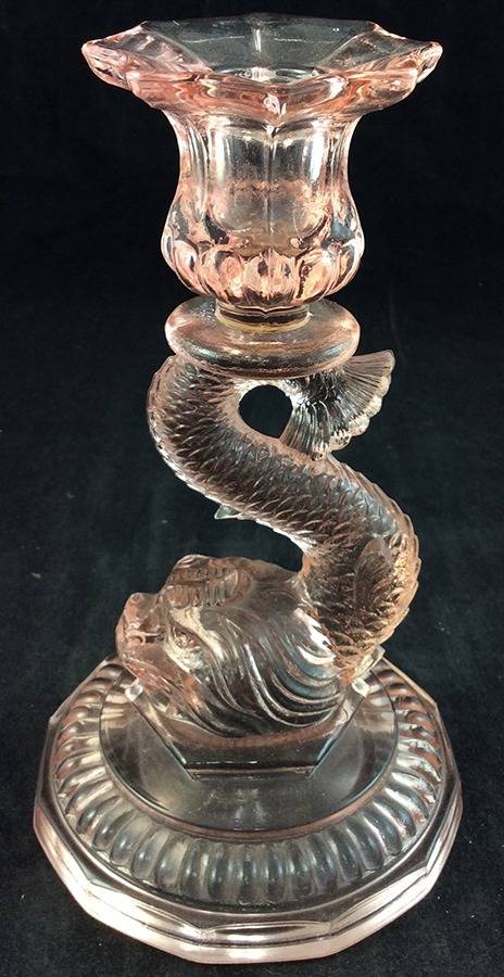 Animals & Figurines 8" Dolphin Candlestick by Aa Importing Glass-1