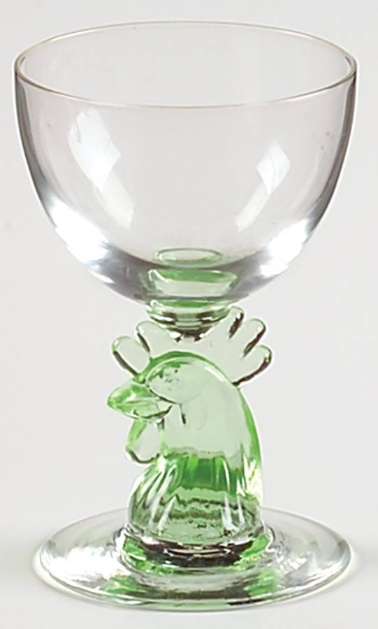 Animals & Figurines (Multicolor) Rooster Head Stem Liquor Cocktail by Unknown Manufacturer-1