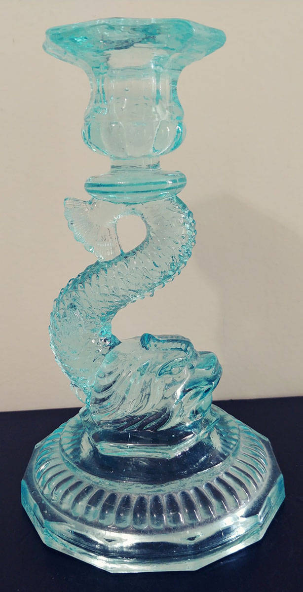 Animals & Figurines 8" Dolphin Candlestick by Aa Importing Glass-1