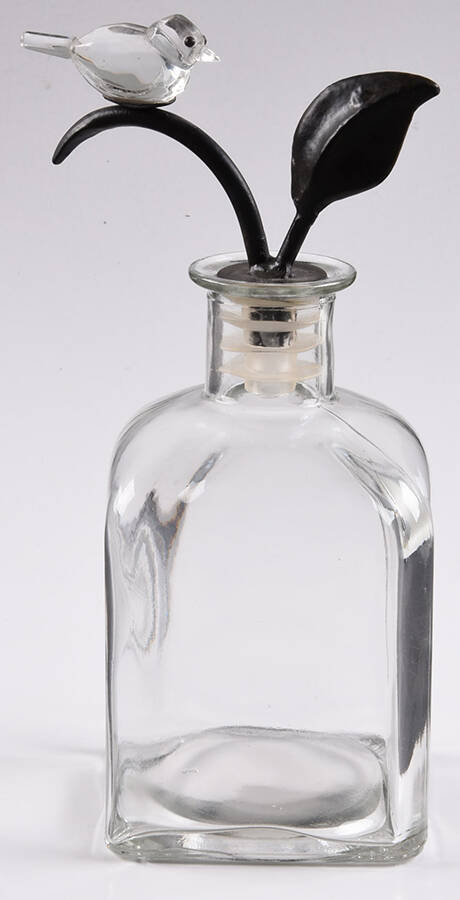 Animals & Figurines (Clear) Large Bottle & Stopper by Unknown Manufacturer-1