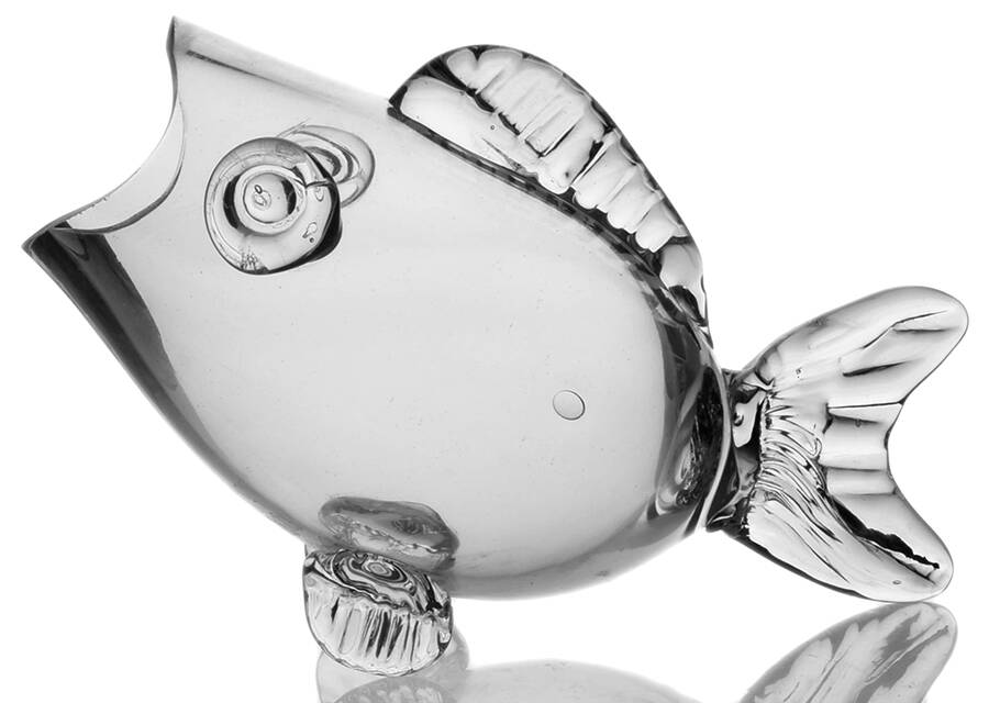 Animals & Figurines (Clear) Small Fish Vase by Unknown Manufacturer-1