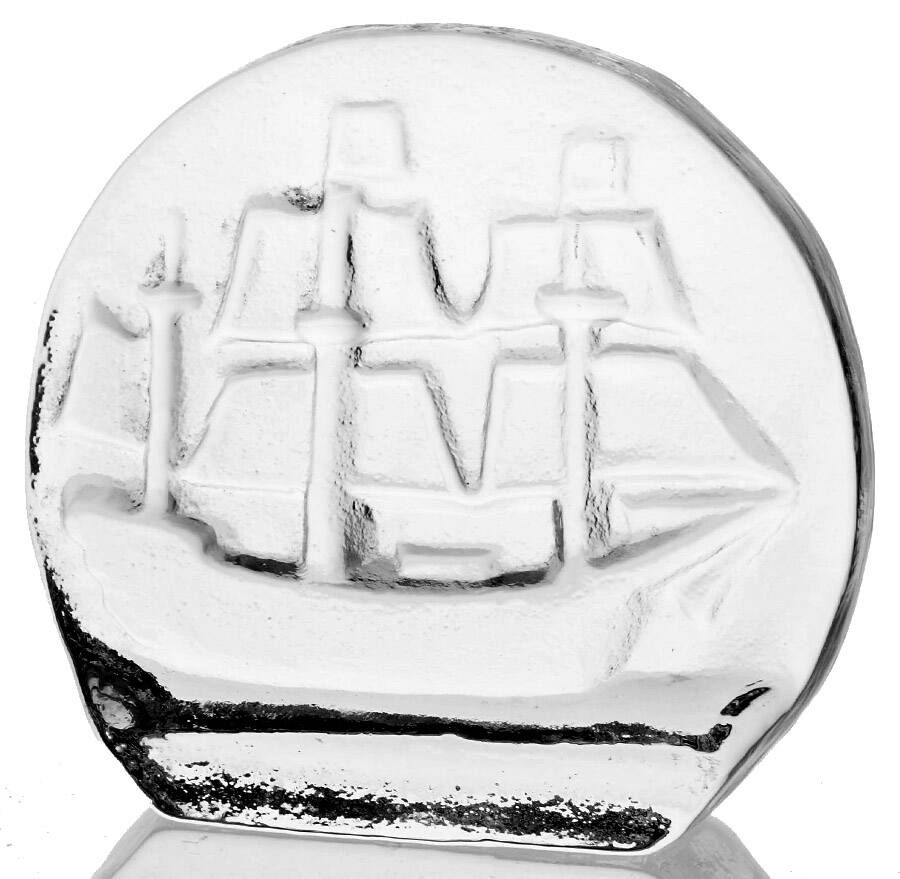Animals & Figurines (Clear) Clipper Ship Bookend by Unknown Manufacturer-1