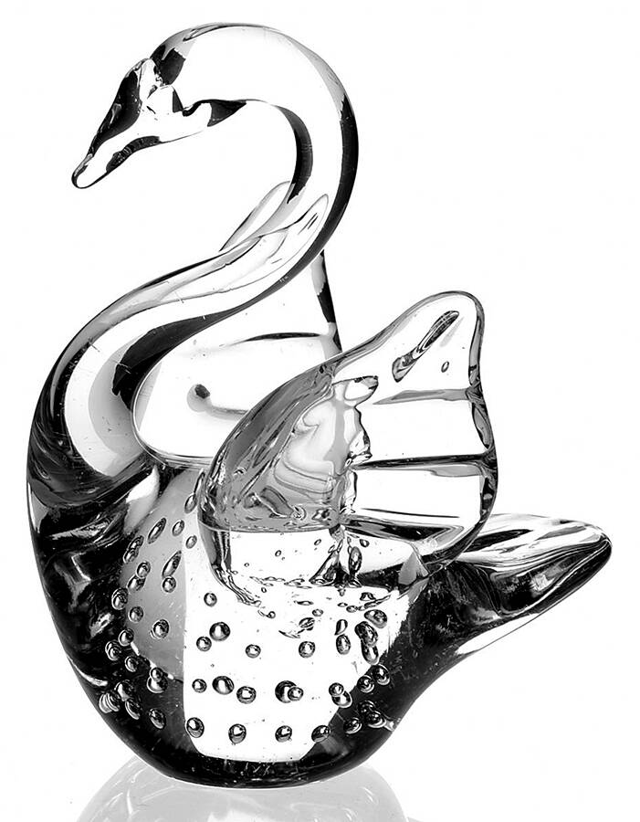 Animals & Figurines (Clear) Clear Swan by Unknown Manufacturer-1