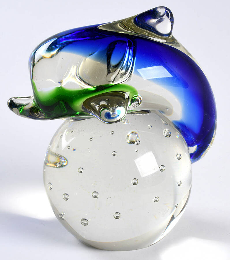 Animals & Figurines (Multicolor) Dolphin Paperweight by Unknown Manufacturer-1