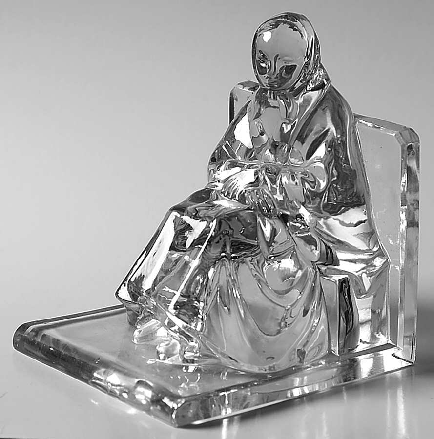 Animals & Figurines (Clear) Old Woman Bookend by Unknown Manufacturer-1