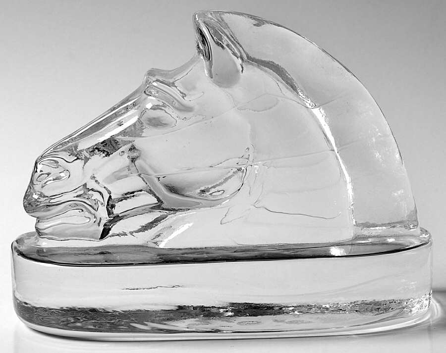 Animals & Figurines (Clear) Horse Head Bookend by Unknown Manufacturer-1