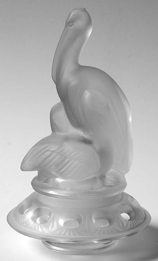 Animals & Figurines (Clear) Flower Frog W/Pelican Insert by Unknown Manufacturer-1