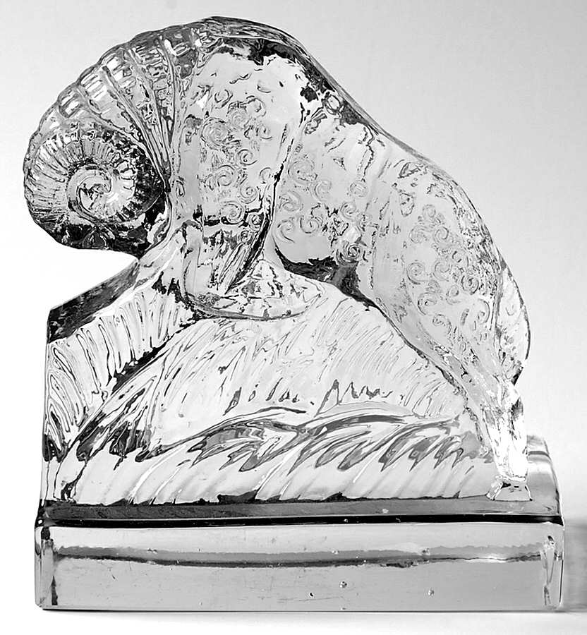 Animals & Figurines (Clear) Ram Bookend by Unknown Manufacturer-1