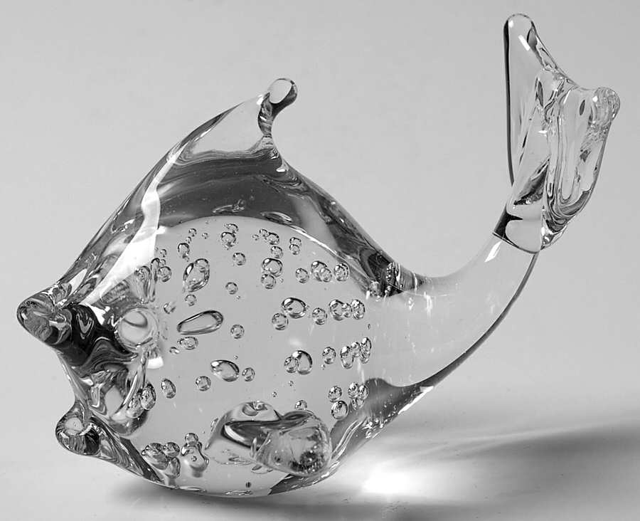 Animals & Figurines (Clear) Small Clear Fish with Bubbles by Unknown Manufacturer-1