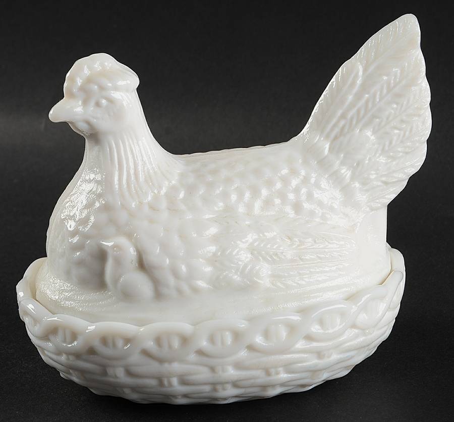 Animals & Figurines (Clear) 6 Inch Hen on Nest by Unknown Manufacturer-1