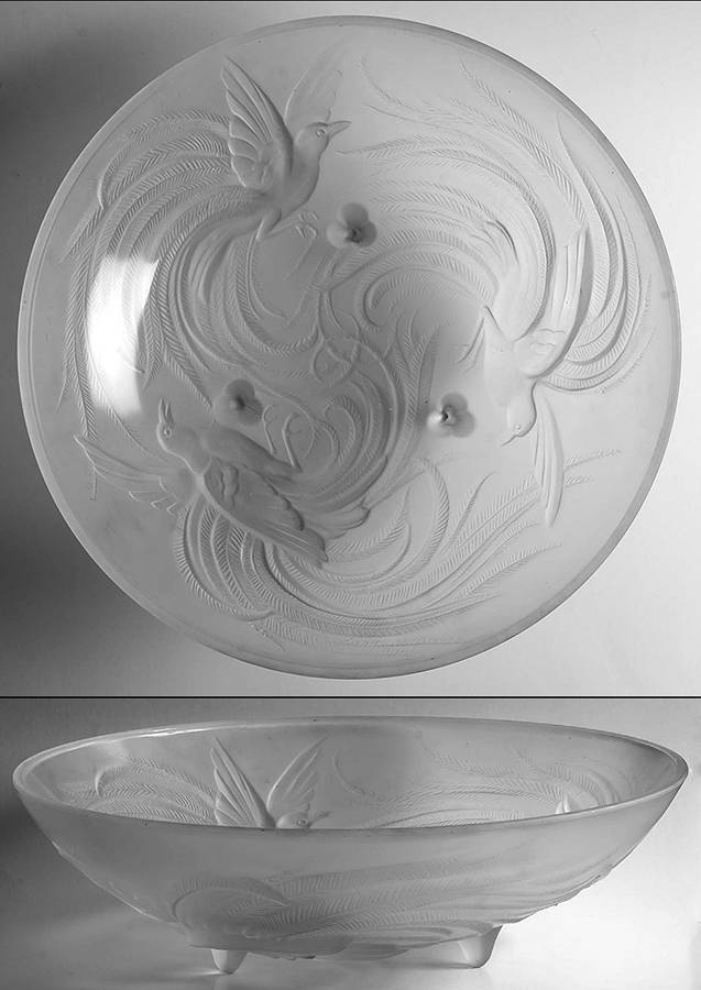 Animals & Figurines (Clear) 15" 3-Toed Footed Bowl by Unknown Manufacturer-1