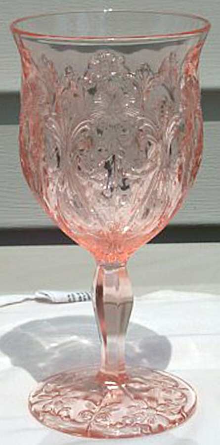 UNK5622 Pink Water Goblet by Unknown Manufacturer-1