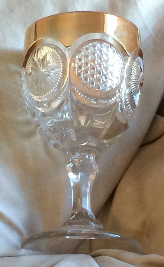States, The (Gold Trim) Water Goblet by US Glass-1