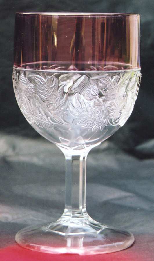 Thistle Cranberry Water Goblet by Unknown Manufacturer-1