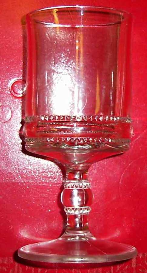 Double Beaded Band Water Goblet by Unknown Manufacturer-1