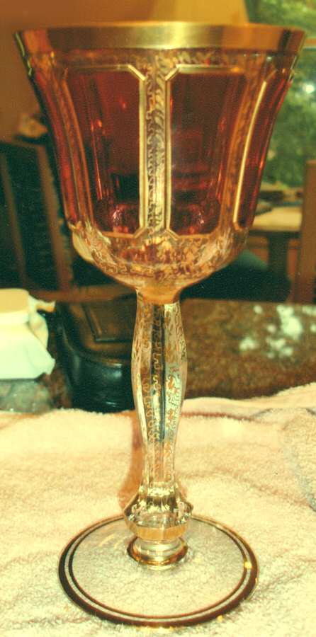 UNK5768 Cranberry Water Goblet by Unknown Manufacturer-1