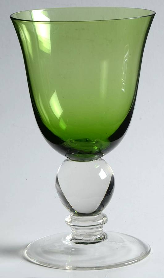 UNK5789 Green Water Goblet by Unknown Manufacturer-1