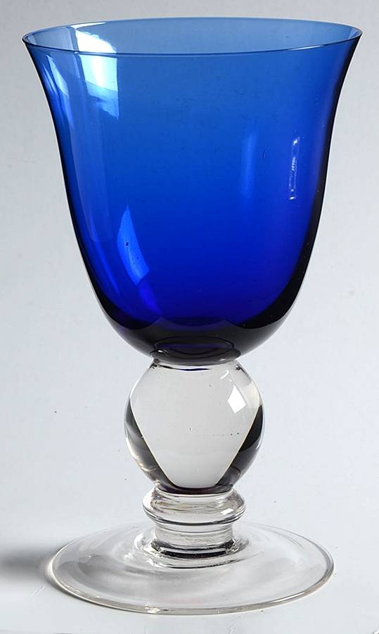 UNK5789 Cobalt Blue Water Goblet by Unknown Manufacturer-1