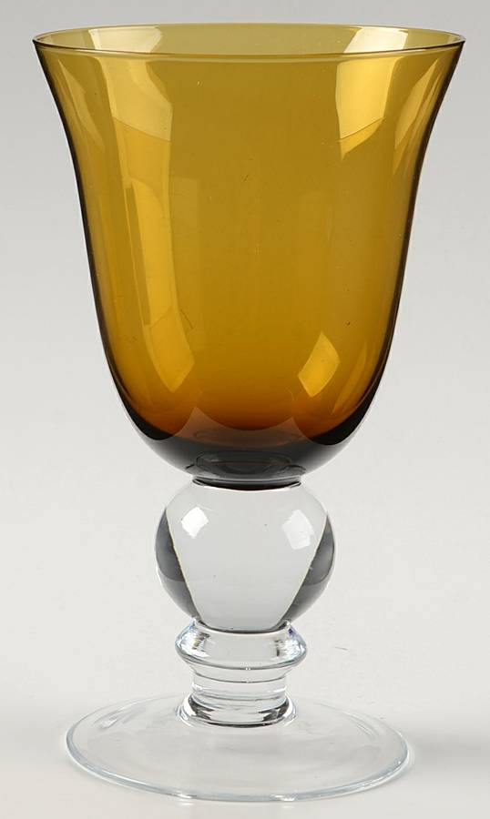 UNK5789 Amber Water Goblet by Unknown Manufacturer-1
