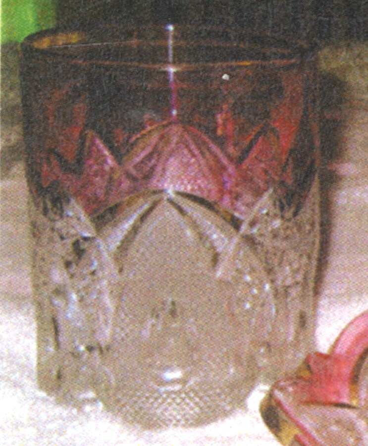 New Hampshire Ruby Flash Flat Tumbler by US Glass-1