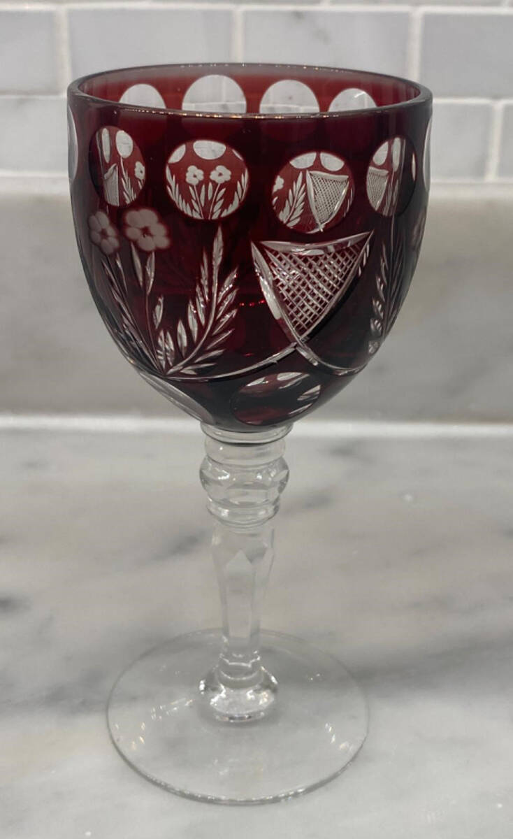 UNK5801 Ruby Wine Glass by Unknown Manufacturer-1