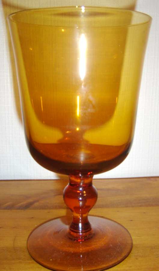 UNK5320 Amber Water Goblet by Unknown Manufacturer-1