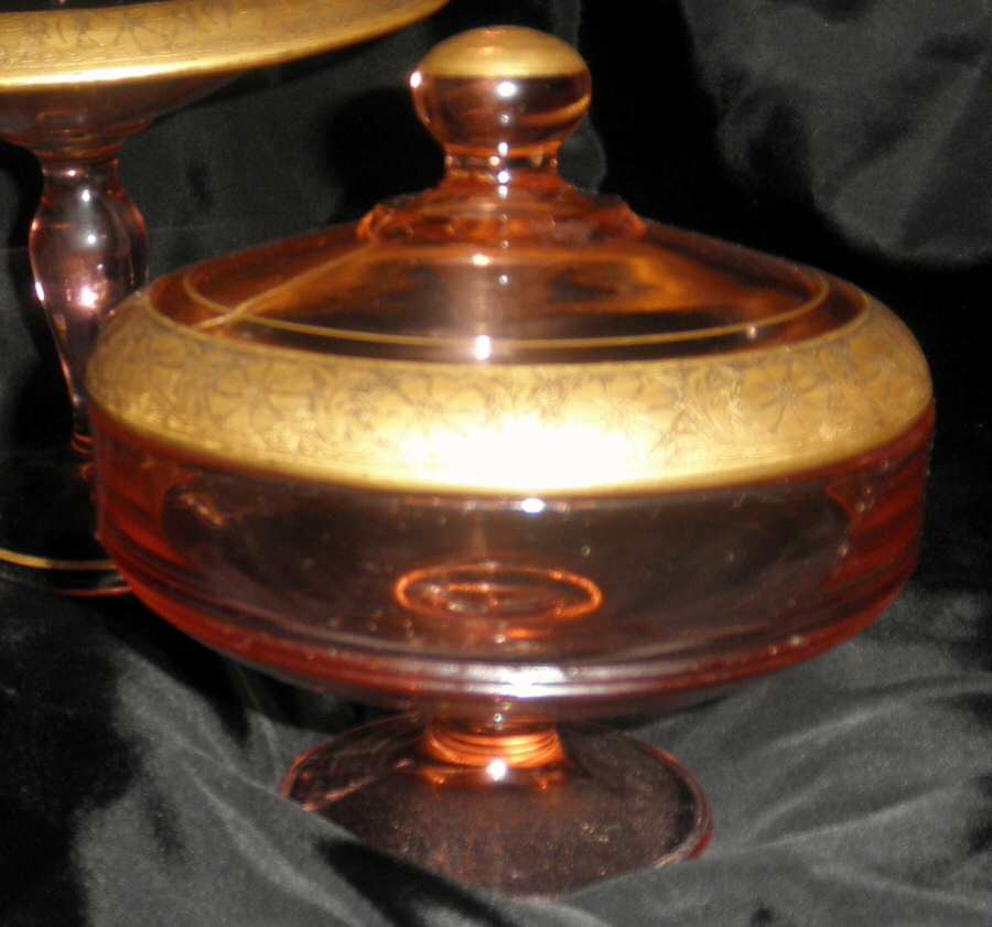 UNK5824 Pink Candy Dish & Lid by Unknown Manufacturer-1