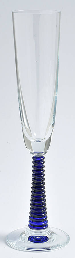 UNK739 Cobalt Blue Fluted Champagne by Unknown Manufacturer-1