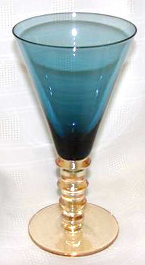 UNK3851 Teal Water Goblet by Unknown Manufacturer-1