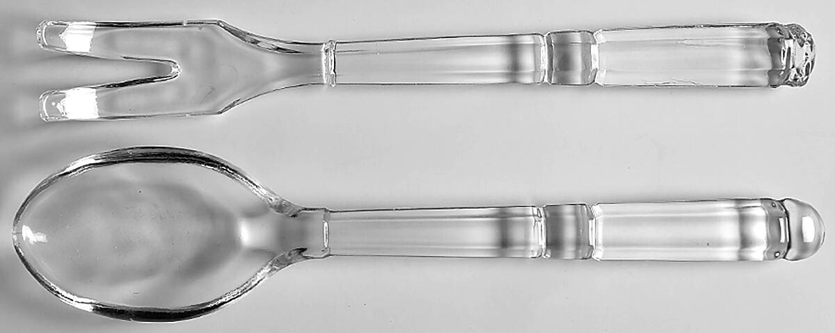 Glass Utensils Salad Serving Set (Spoon & Fork) by Unknown Manufacturer-1
