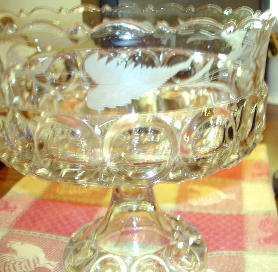 Sunken Bullseye Cut 1 Compote by Unknown Manufacturer-1