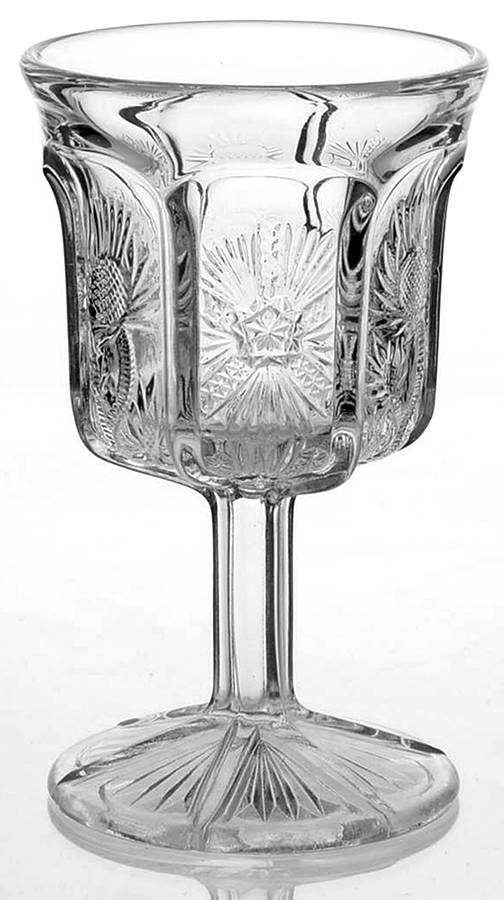 Paneled Thistle Clear Water Goblet by Unknown Manufacturer-1
