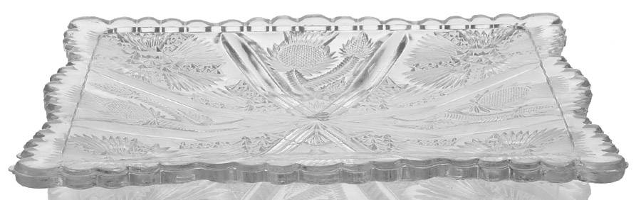 Paneled Thistle Clear 7" Square Plate by Unknown Manufacturer-1