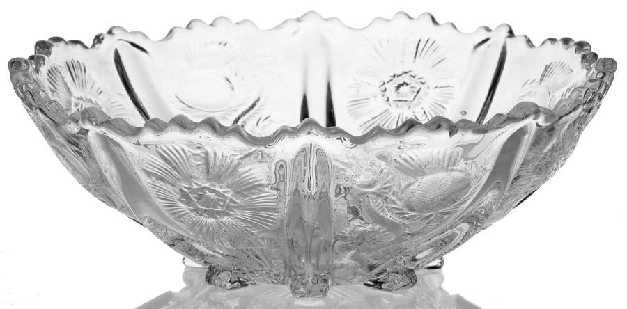 Paneled Thistle Clear 8" Round Bowl by Unknown Manufacturer-1