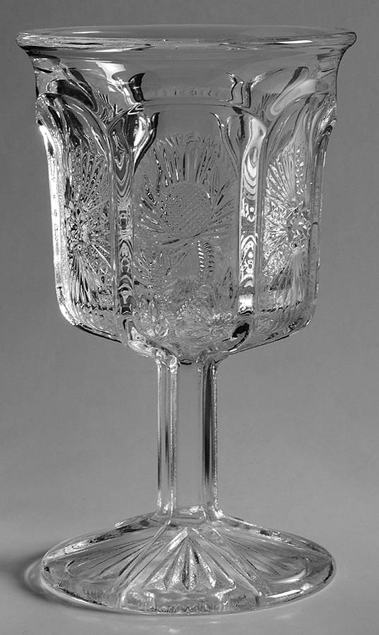 Paneled Thistle Clear Water Goblet by Unknown Manufacturer-1