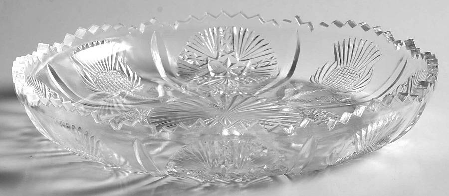 Paneled Thistle Clear 7" Bon Bon by Unknown Manufacturer-1