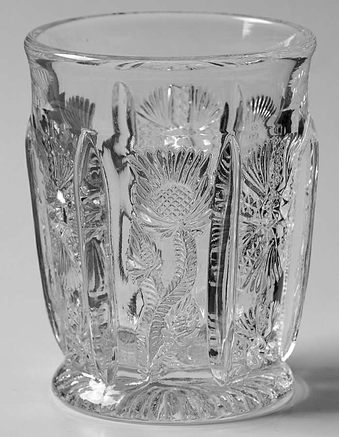 Paneled Thistle Clear 6 Oz Flat Tumbler by Unknown Manufacturer-1