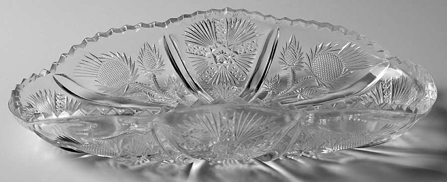 Paneled Thistle Clear 10" Oval Celery by Unknown Manufacturer-1