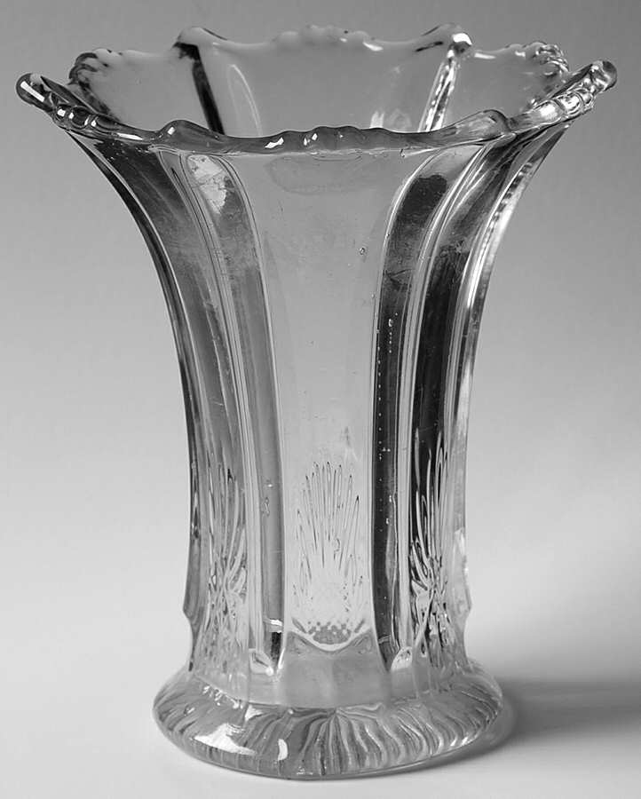 Paneled Thistle Clear 7" Flower Vase by Unknown Manufacturer-1