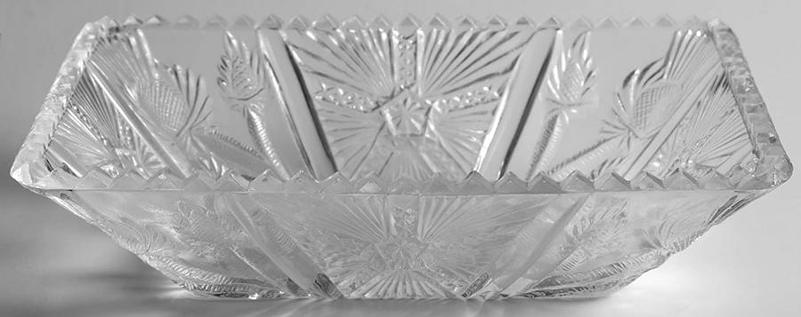 Paneled Thistle Clear 7" Rectangular Bowl by Unknown Manufacturer-1